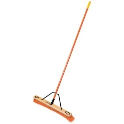 Leonard Fine-Bristle Push Broom, 30-Inch Wide Block With Steel Handle