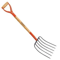 Leonard 6 Tine Forged Steel Manure Fork With 30 Inch D Grip Handle