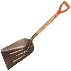 Leonard Steel Scoop Shovel With Size 10 Blade And D-Grip Handle