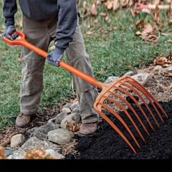 Poly Mulching Fork With D-Grip Handle By A.M. Leonard, 8 Tine, 15in Scoop X 44in Length, Lifetime Warranty -Garden Outdoor Tools apf810 8 1